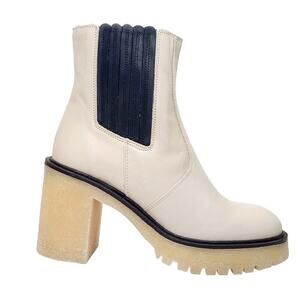 Free People Cream and Black Ankle Boots